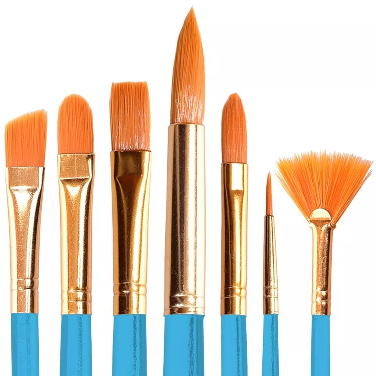 Paint Brush Set for Acrylic Watercolor Oil Gouache Art Brushes ( Blue Handle )